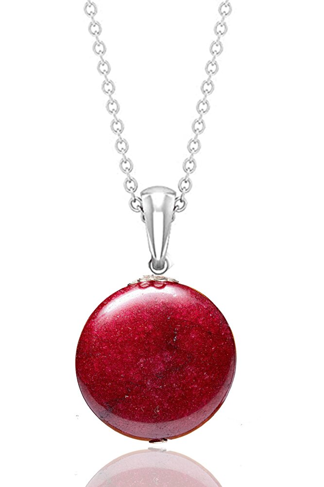 Sertifikalı Gerçek Bayrak Kırmızı Akik Taşı Kolye - Brezilya