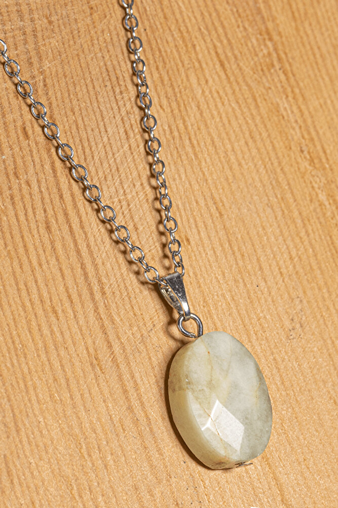 Sertifikalı Fasetli Doğal Amazonit Taşı Kolye