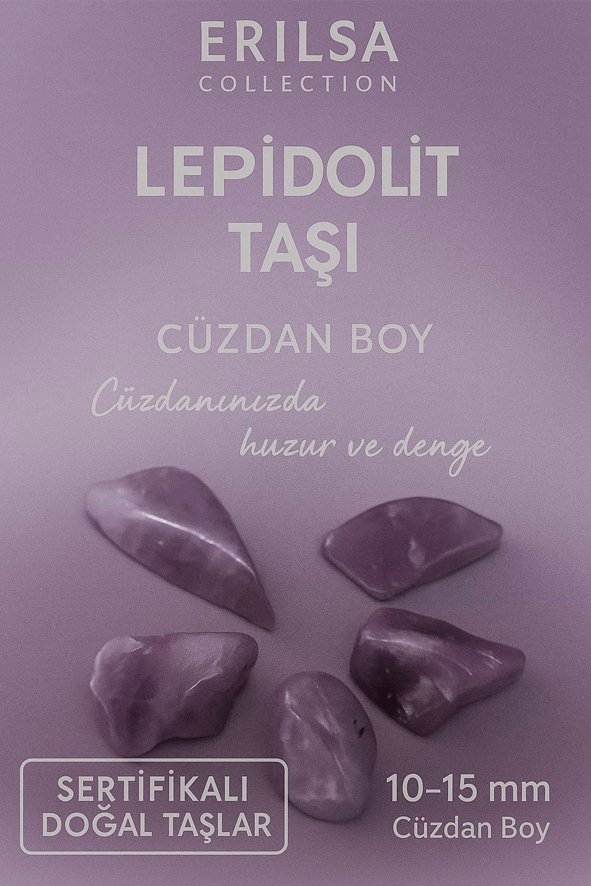 Sertifikalı Lepidolit Taşı Kütle 10-15 mm Cüzdan Boy – Huzur Denge ve Sakinlik Taşı