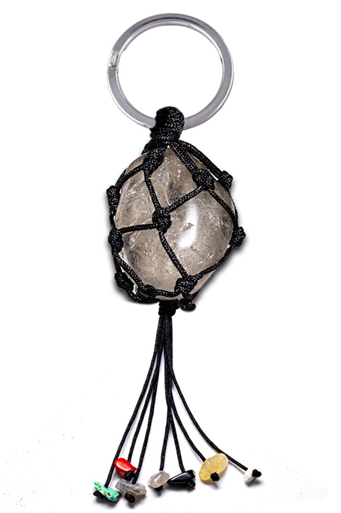 Sertifikalı Rutil Kuvars Taşı Doğal Taş Anahtarlık