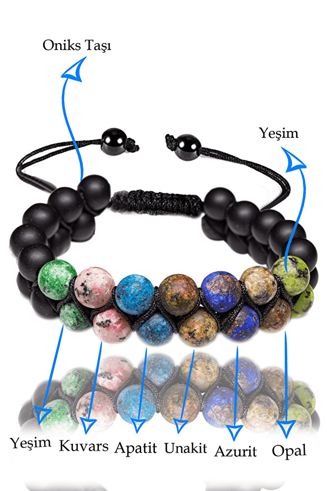 Sertifikalı Akrep Burcu Doğal Taş Bileklik - Makrome