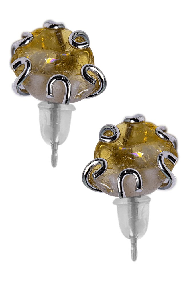 Sertifikalı Sitrin Taşı Doğal Taş Küpe