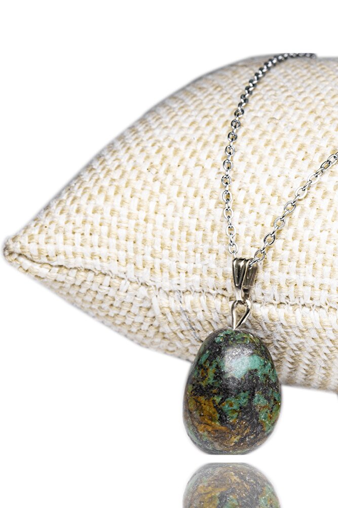 Sertifikalı Doğal Afrika Turkuaz Taşı Kolye