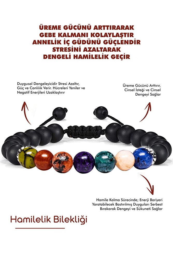 Mercan Ametist Yeşim Kalsit Lapis Doğal Taş Bileklik