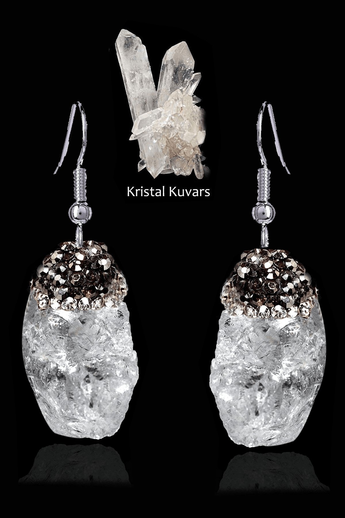 Sertifikalı Zirkon Taşlı Model Ham İşlenmemiş Kristal Kuvars Taşı Küpe