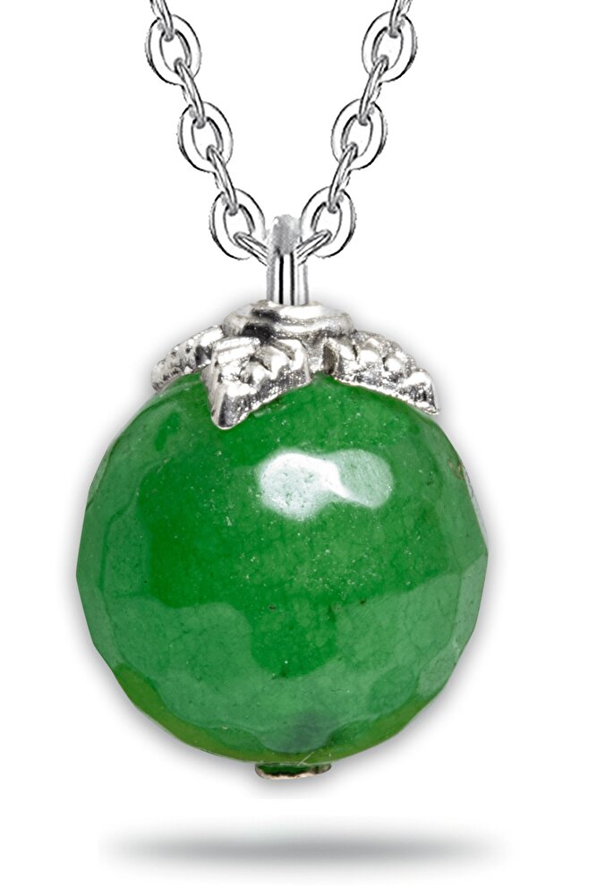 Sertifikalı Fasetli Doğal Aventurin Taşı Kolye