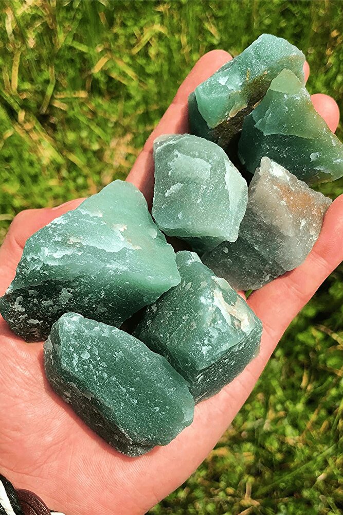 Sertifikalı Ham Doğal Aventurin Taşı Kütle (4-5 Cm)