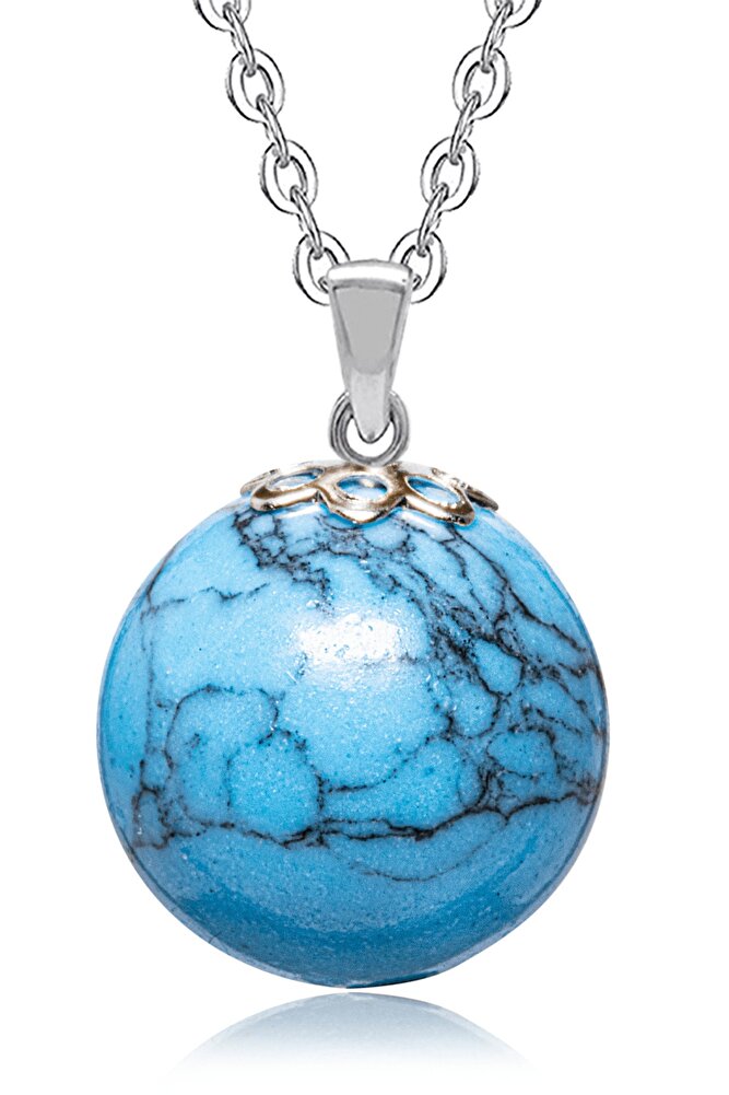 Sertifikalı Doğal Firuze Turkuaz Taşı Kolye