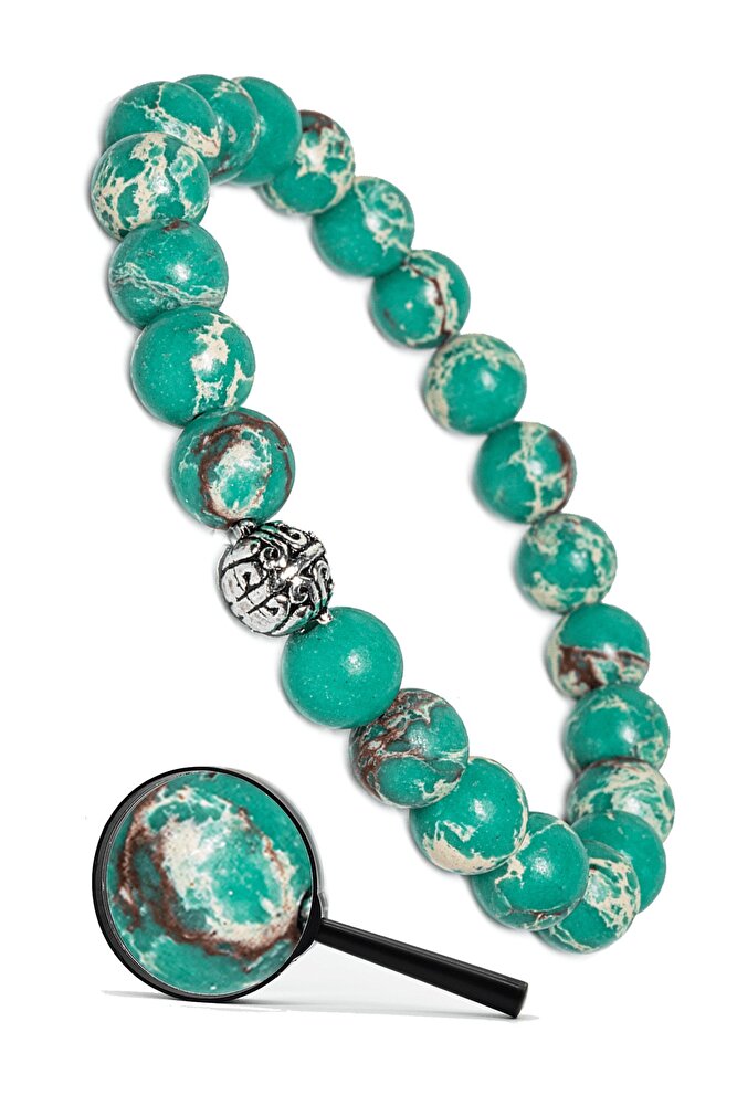 Sertifikalı Gerçek Gümüş Aparatlı Doğal Yeşil Varisit Taşı Bileklik