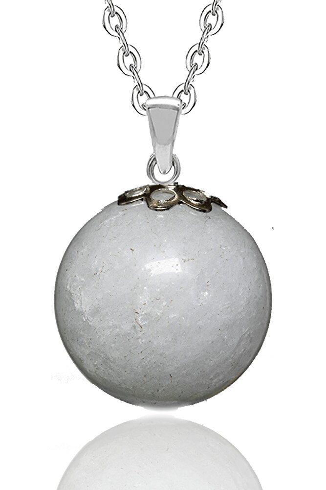 Sertifikalı Doğal Beyaz Kuvars Doğal Taş Kolye