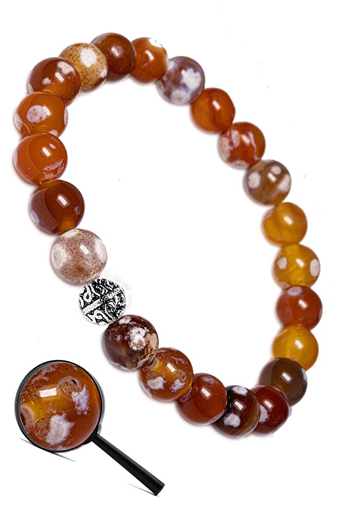 Sertifikalı Aaa Kırmızı Tibet Akik Taşı Bileklik (gümüş Aparatlı)