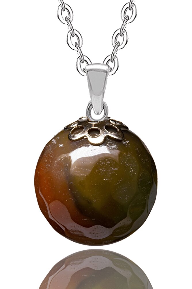 Sertifikalı Multicolor Kuvars Taşı Doğal Taş Kolye (elmas Kesim)