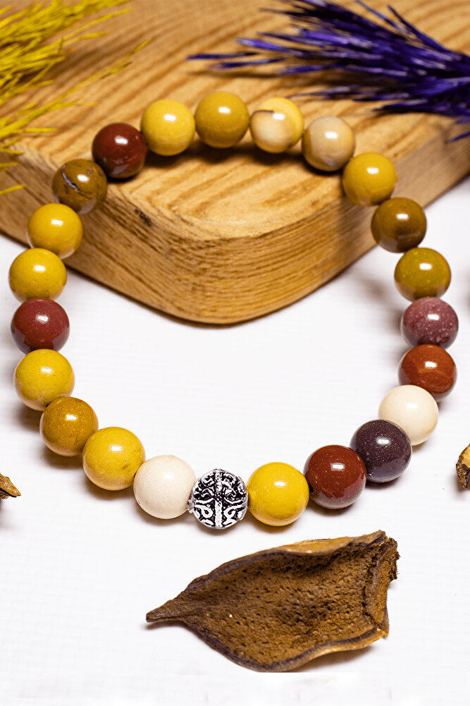 Sertifikalı Aaa+ Kalite Monkey Jasper Taşı Bileklik - Gümüş Aparatlı