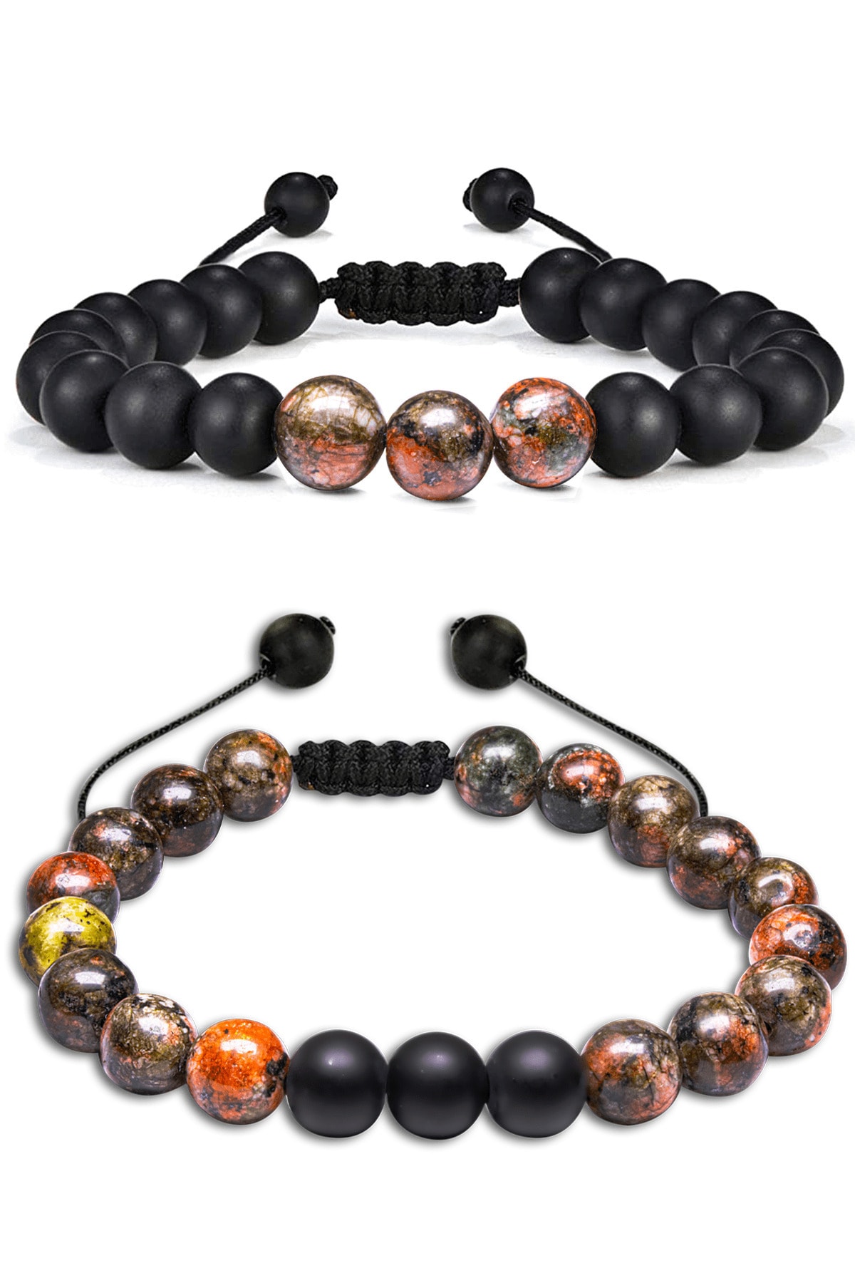 Sertifikalı Doğal Hint Akik Oniks Taşı Doğal Taş Bileklik Seti