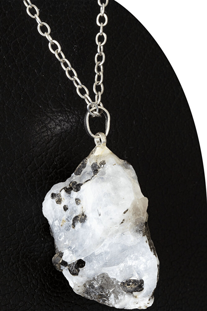 Sertifikalı Ham İşlenmemiş Gerçek Ay Taşı Kolye