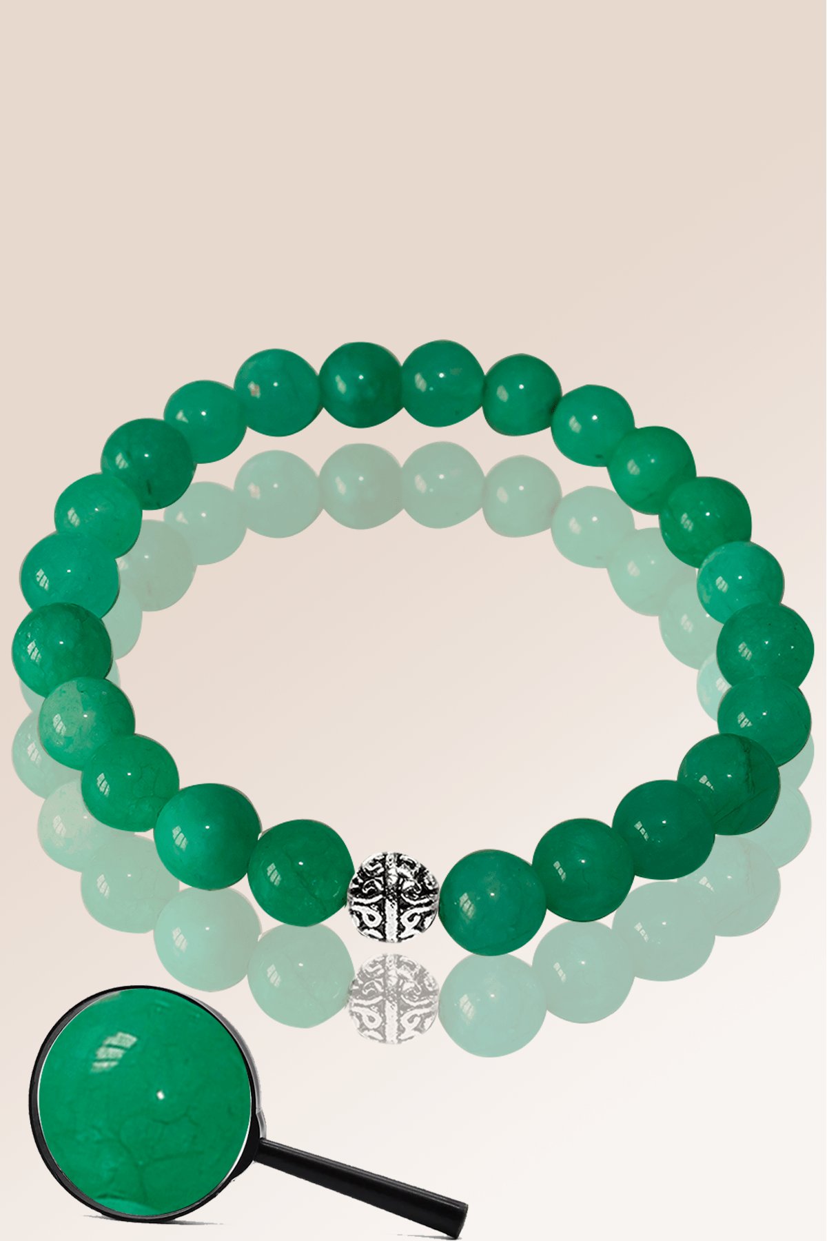 Sertifikalı Mat Aventurin Taşı Bileklik - Gümüş Aparatlı 