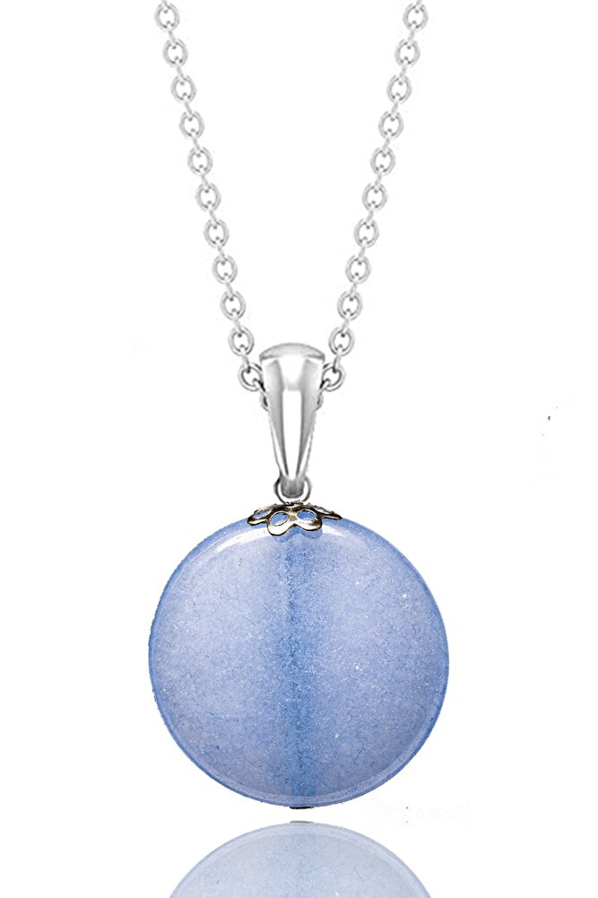 Sertifikalı Gerçek Akuamarin Taşı Doğal Taş Kolye - 1.kalite