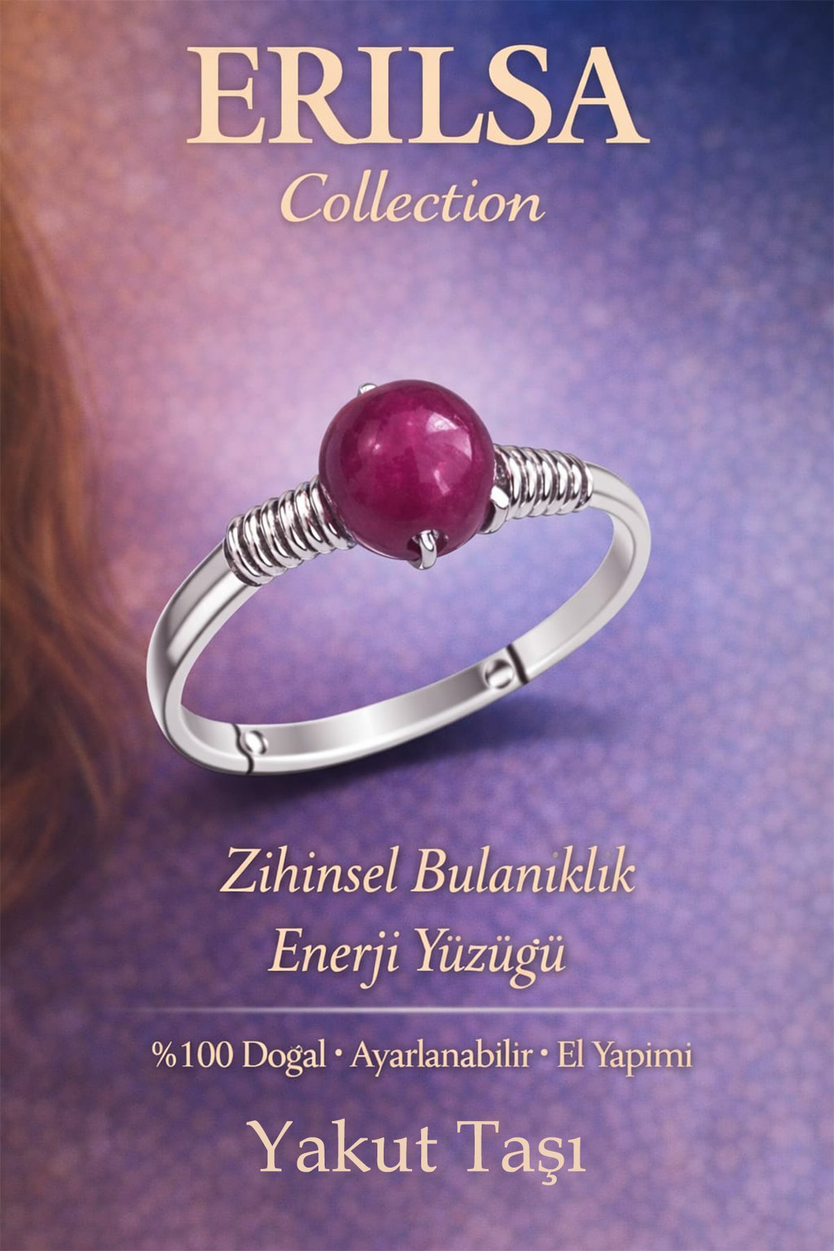 Sertifikalı Zihinsel Bulanıklık Enerji Yüzüğü – Yakut Taşı Ayarlanabilir İnce Kasa Koç Aslan Akrep