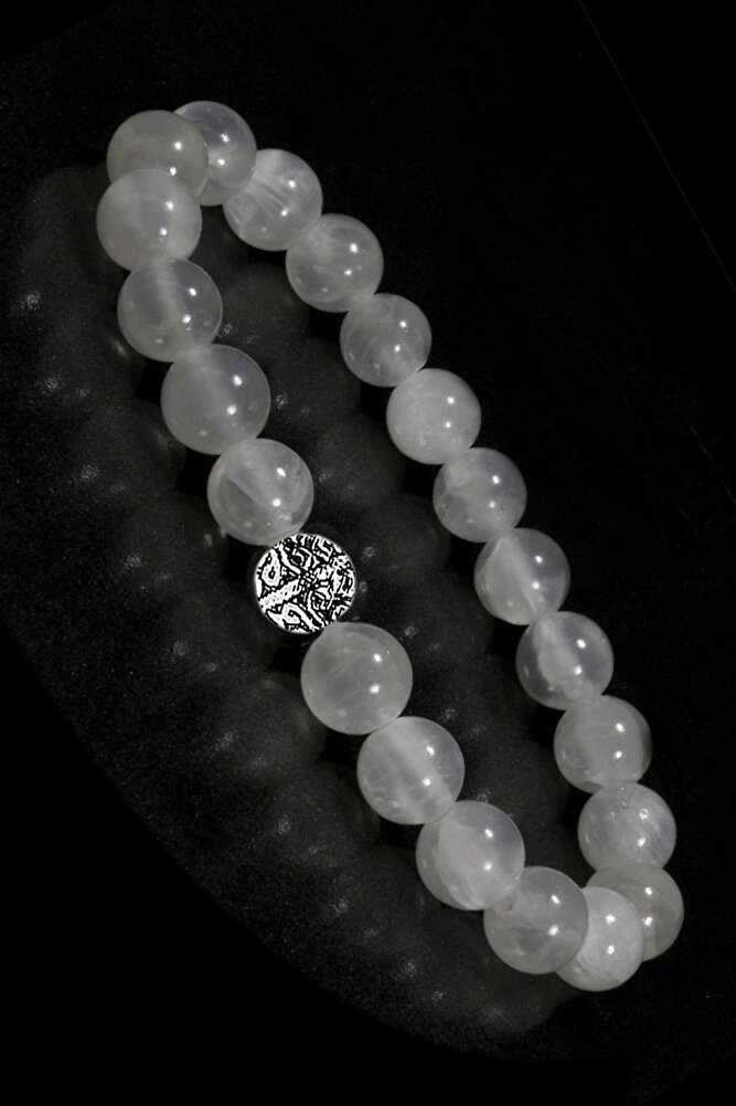 Sertifikalı 1.Kalite Gerçek Selenit Taşı Bileklik (Hakiki)