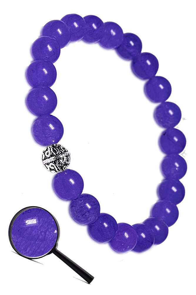 Sertifikalı Aaa Kalite Mor Akik Taşı Bileklik