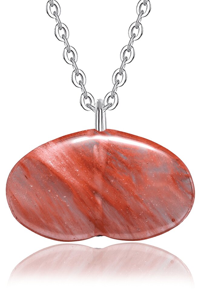 Sertifikalı Doğal Damarlı Gül Pembe Kuvars Taşı Kolye