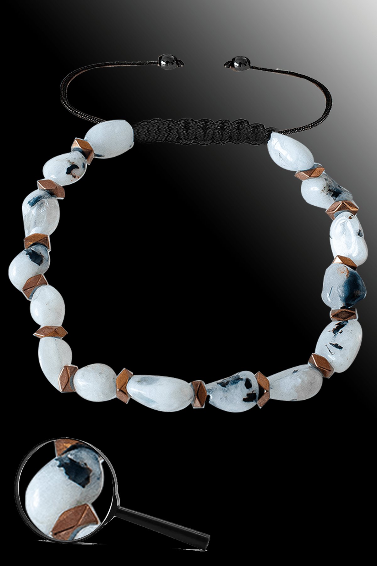 Sertifikalı Amorf Model Gerçek Ay Taşı Bileklik - Ayarlamalı