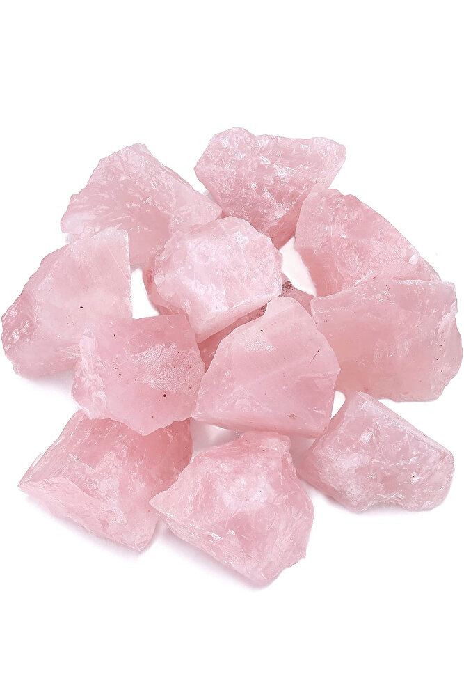 Sertifikalı Ham Işlenmemiş Doğal Pembe Kuvars Taşı Kütle (4-5 Cm)