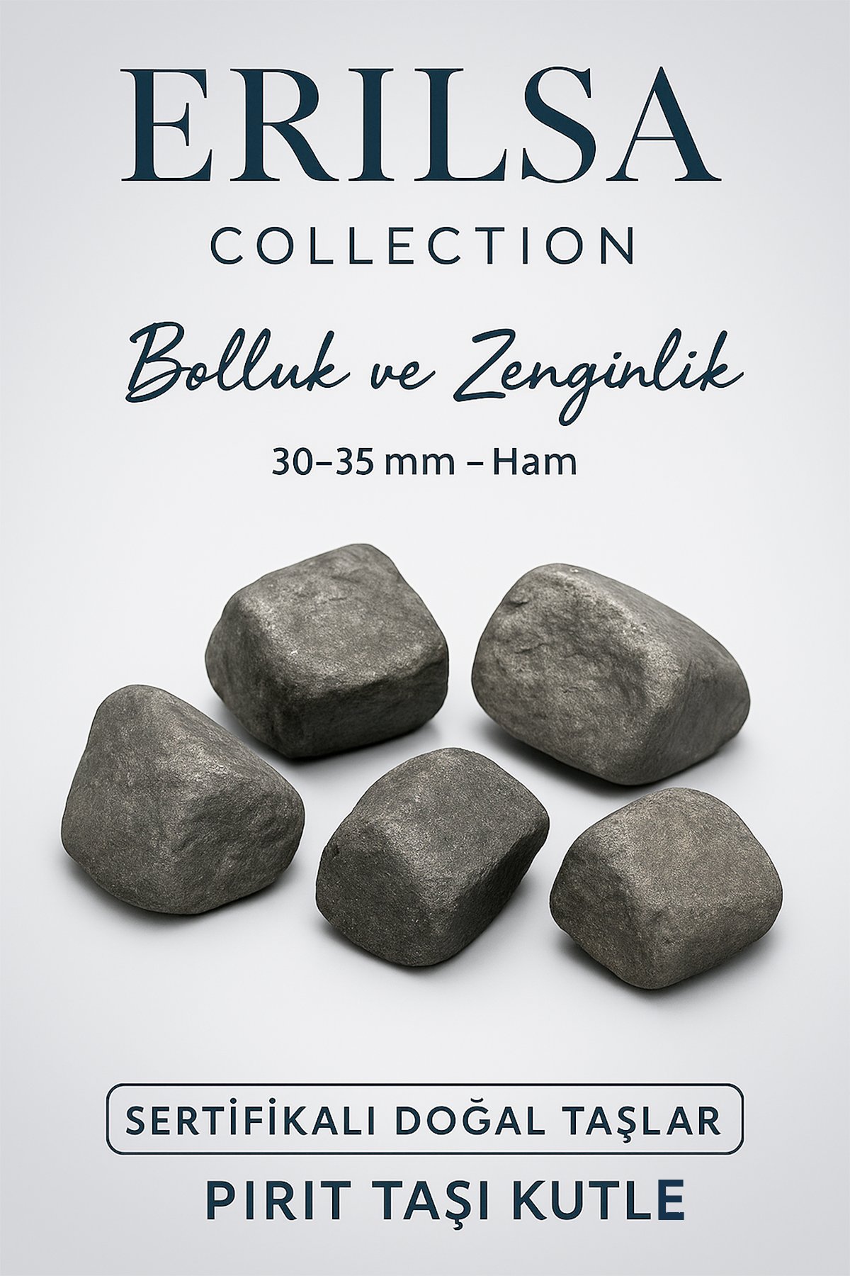 Sertifikalı Ham İşlenmemiş Gerçek Pirit Taşı Kütle 30-35 mm – Zenginlik ve Güç Taşı