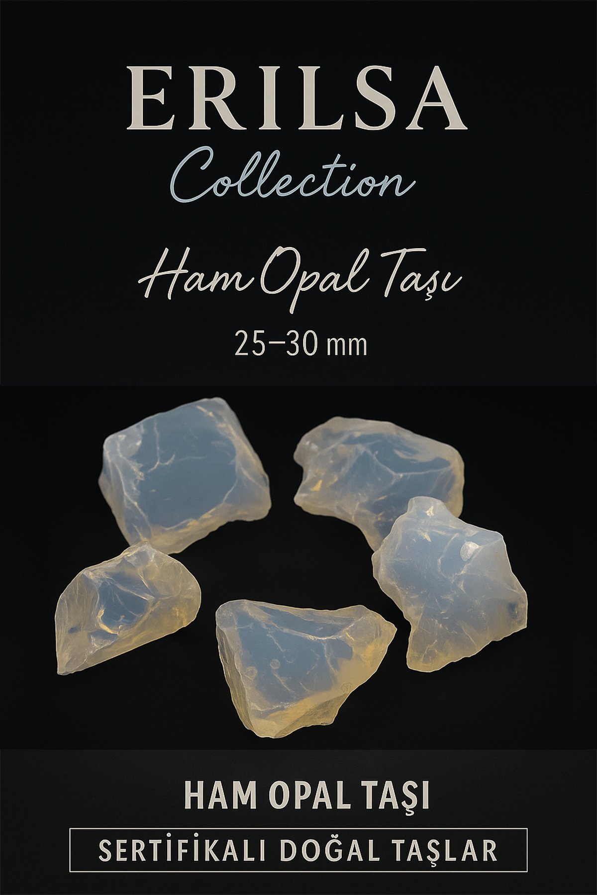 Sertifikalı Ham Opal Taşı 25–30 mm – İçsel Işığı Güçlendiren Doğal Taş