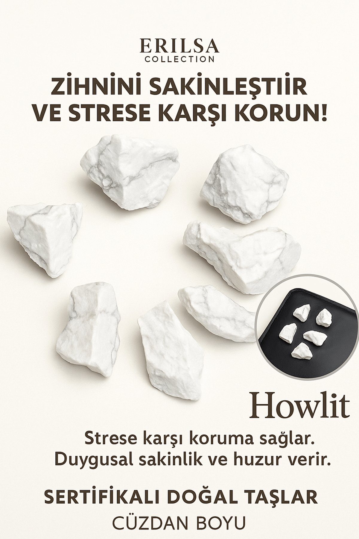 Sertifikalı Ham Cüzdan Boy Havlit Taşı Kütle - El Taşı - Günlük Sakinlik ve Zihinsel Denge