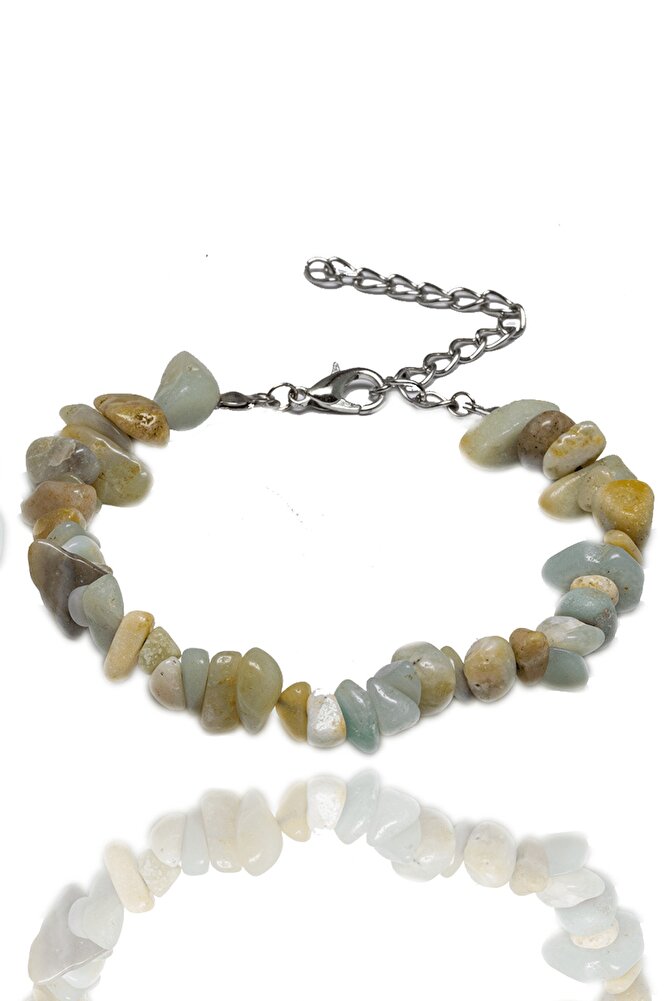 Sertifikalı Amazonit Kırık Doğal Taşlı Bileklik - 1.kalite