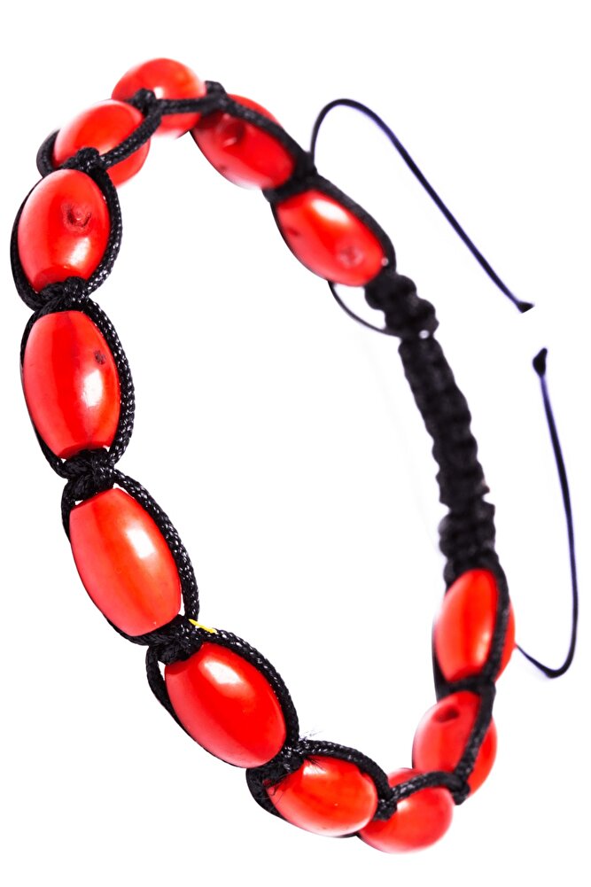 Sertifikalı Makrome Kapsül Kırmızı Doğal Mercan Bileklik
