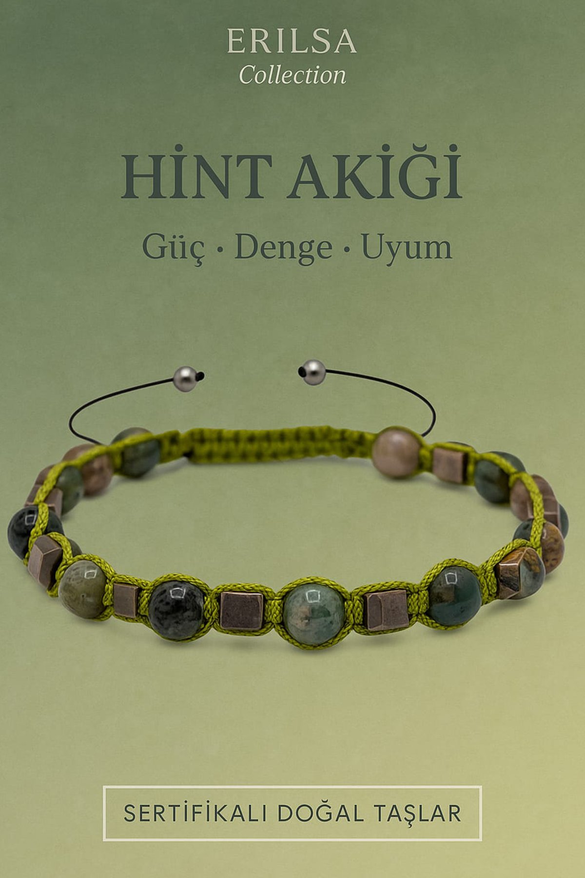 Sertifikalı Hint Akiği ve Terahertz Doğal Taş Bileklik – Güç, Uyum ve Dengeyi Hisset