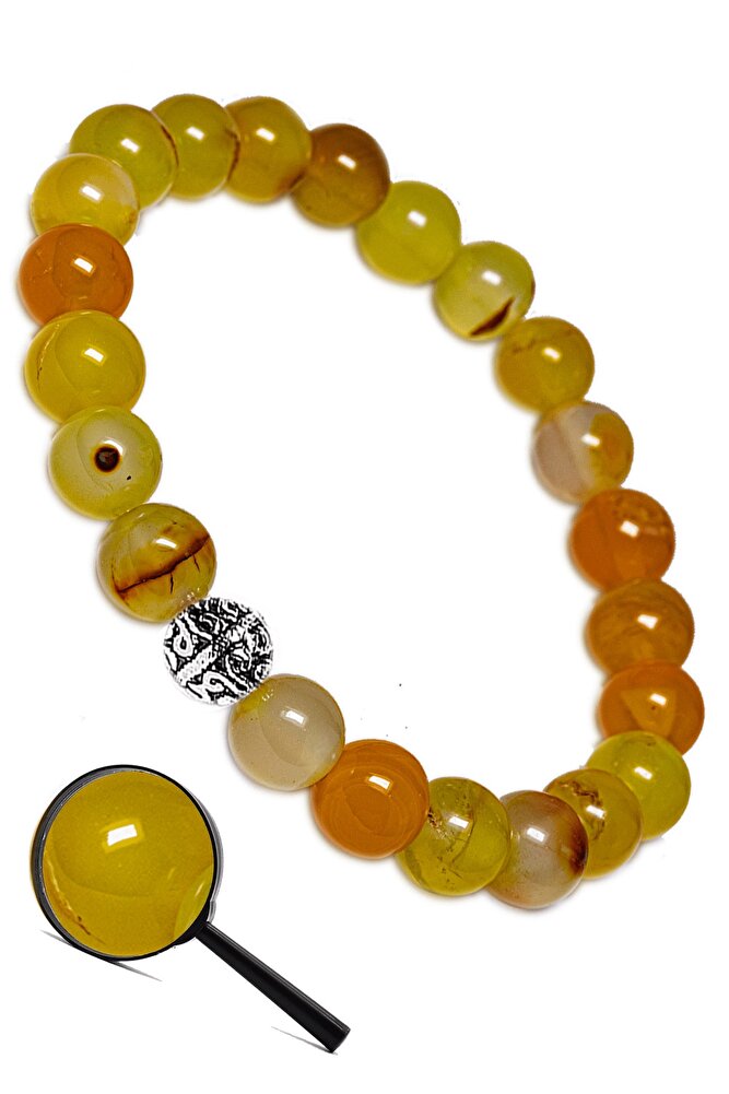 Sertifikalı Aaa Kalite Turuncu Akik Doğal Taş Bileklik (gümüş Aparatlı)