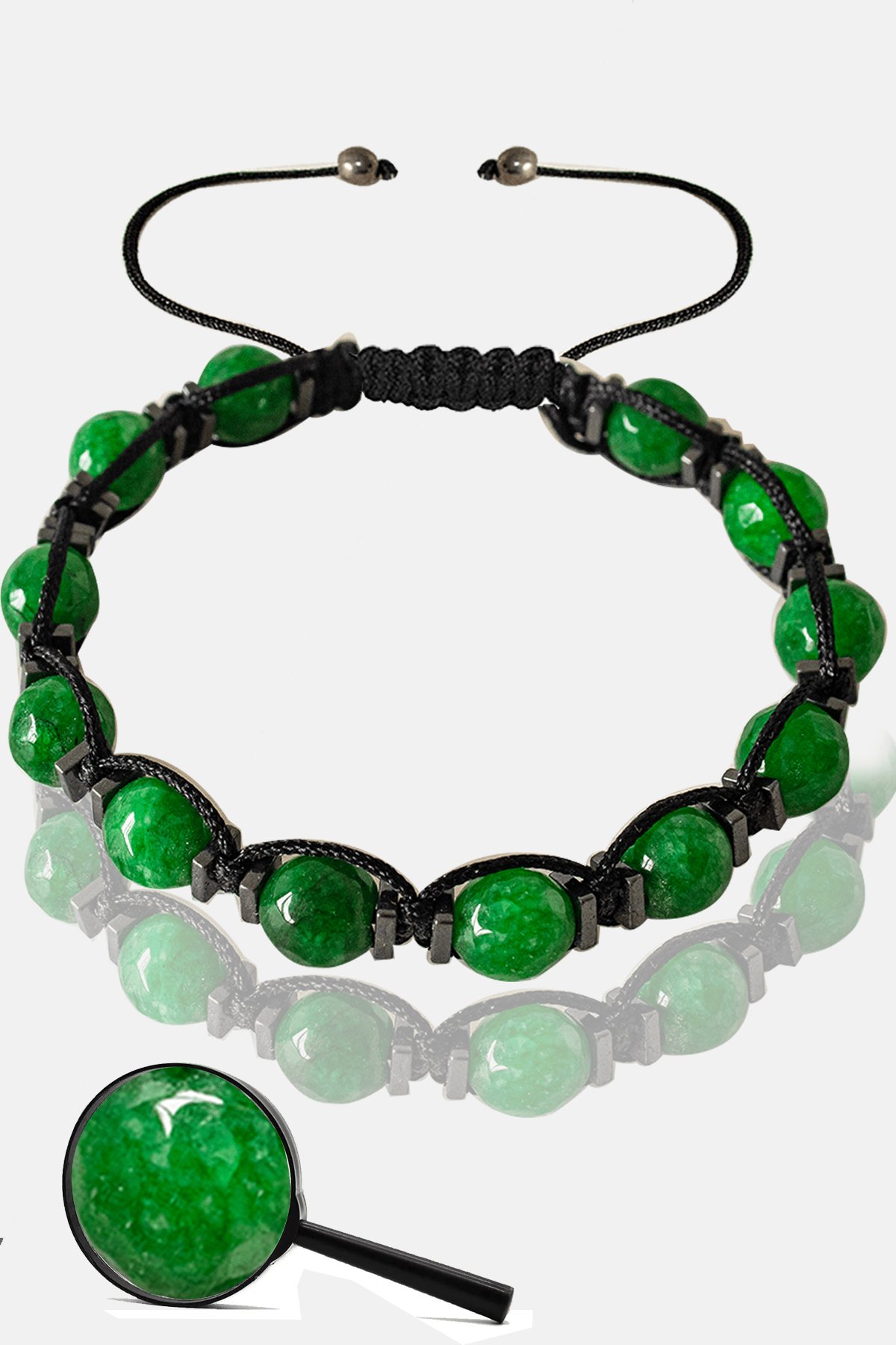 Sertifikalı Fasetli Gerçek Yeşim Taşı Bileklik - Ayarlamalı