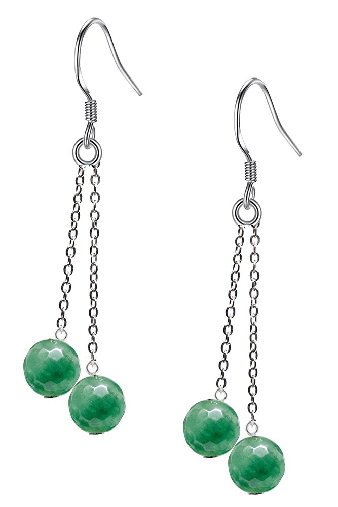 Sertifikalı Fasetli Doğal Akuamarin Taşı Gümüş Küpe