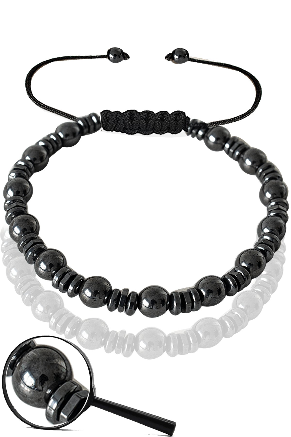 Sertifikalı Makrome Gerçek Terahertz Taşı Bileklik - Ayarlamalı