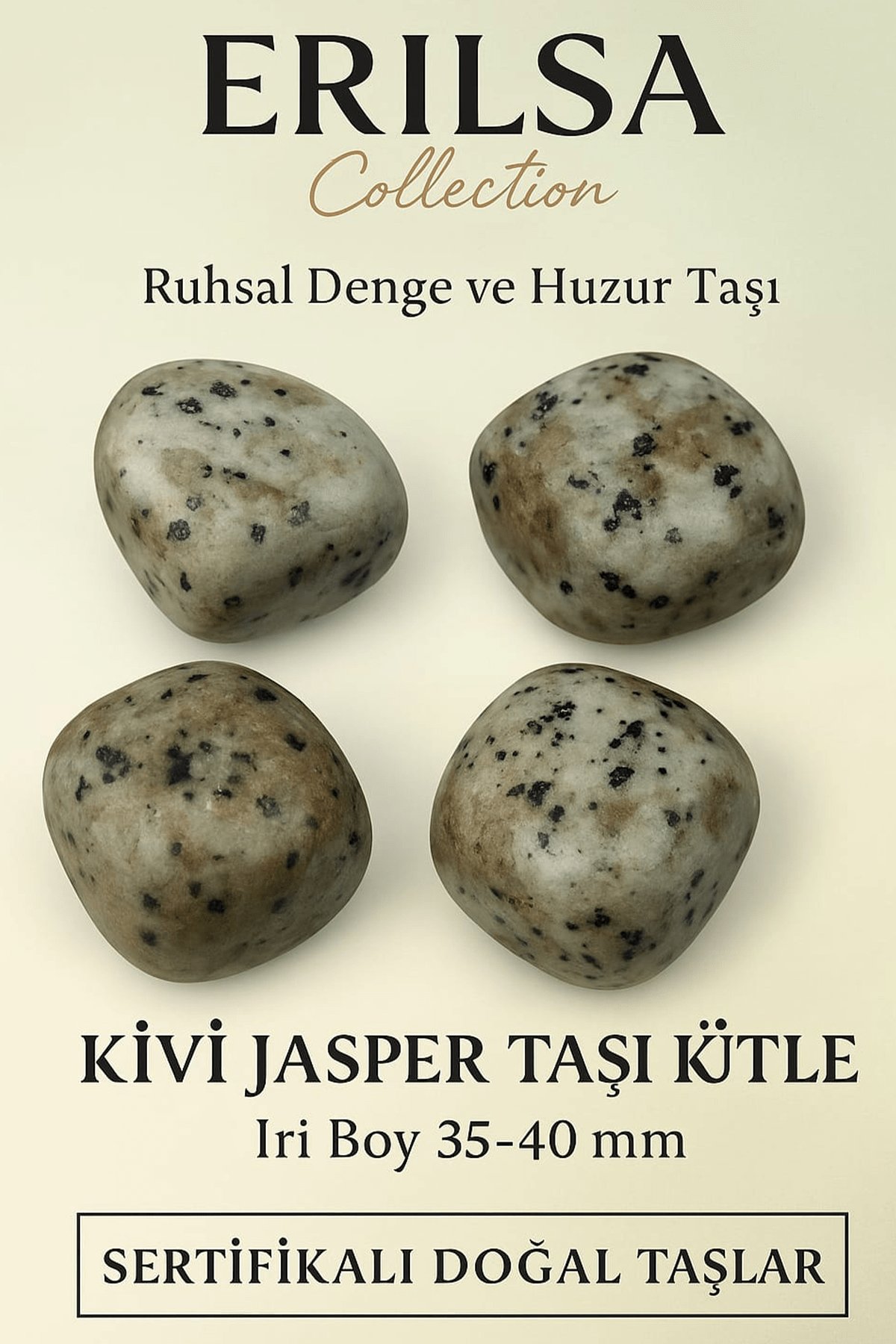 Sertifikalı Kivi Jasper Taşı Kütle 35 40 mm Ruhsal Denge ve Huzur Taşı