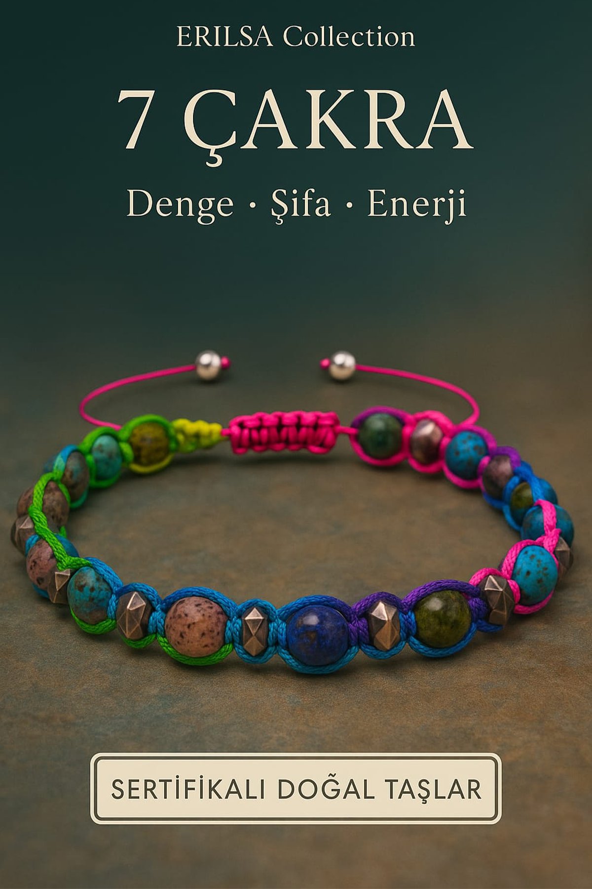Sertifikalı 7 Çakra Doğal Taş Bileklik – Denge, Şifa ve Enerji Uyumu