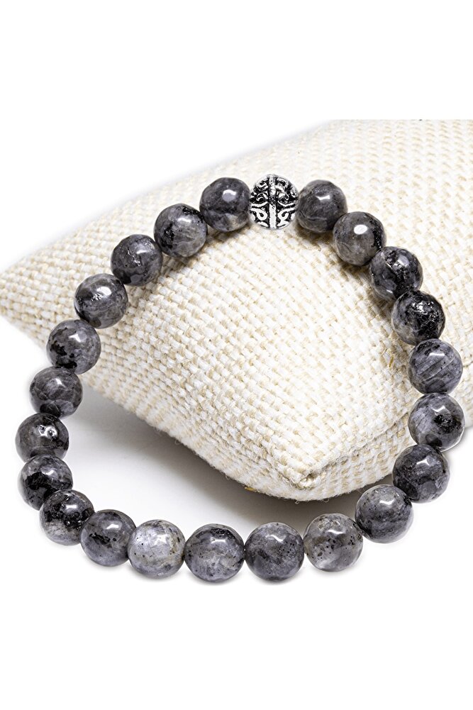 Sertifikalı Gümüş Aparatlı Fasetli Doğal Labradorit Taşı Bileklik