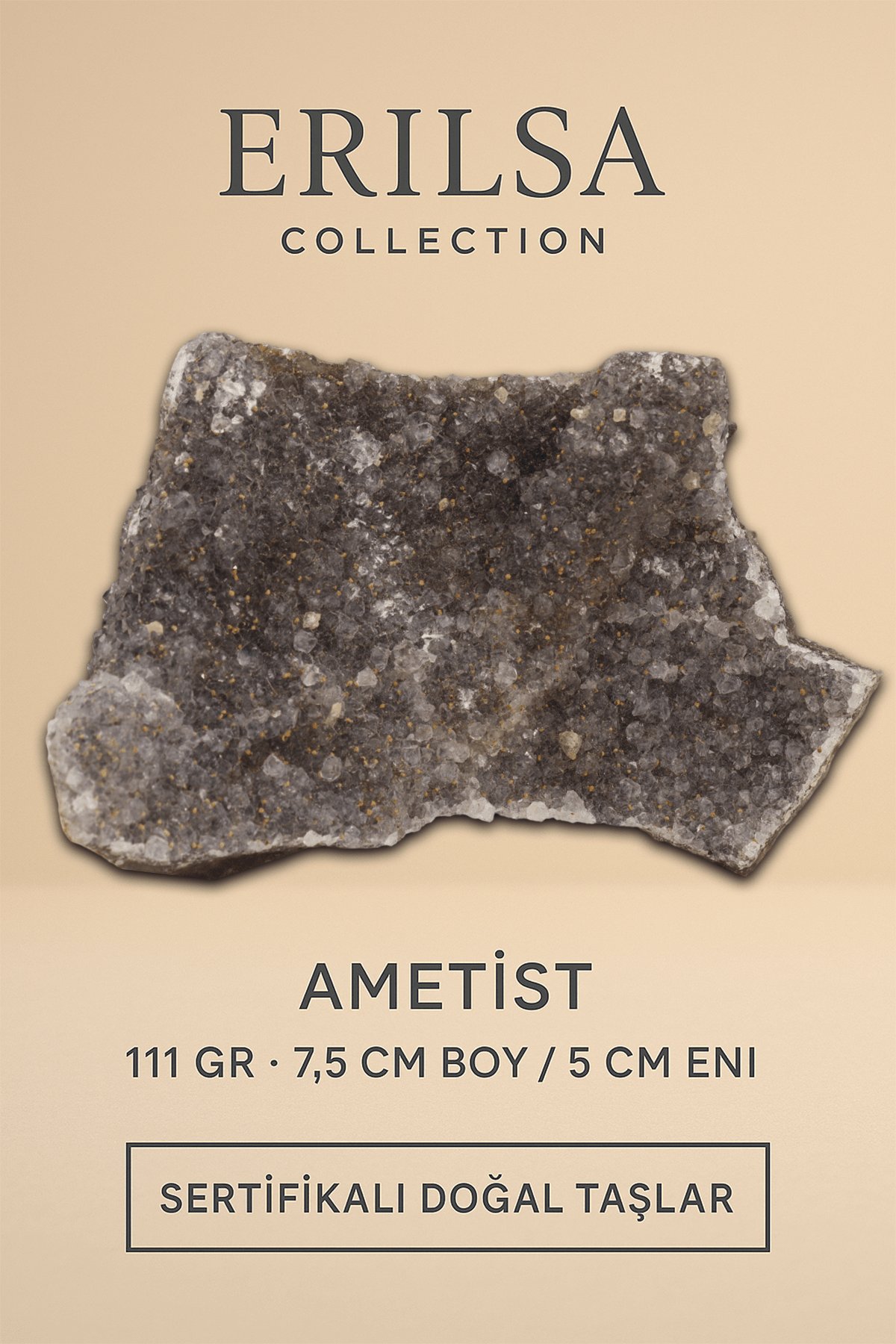 Sertifikalı Ametist Taşı Kütlesi 111 Gr – Ham Doğal Kristal Dekoratif Taş Stresi Azalt Huzur Ver