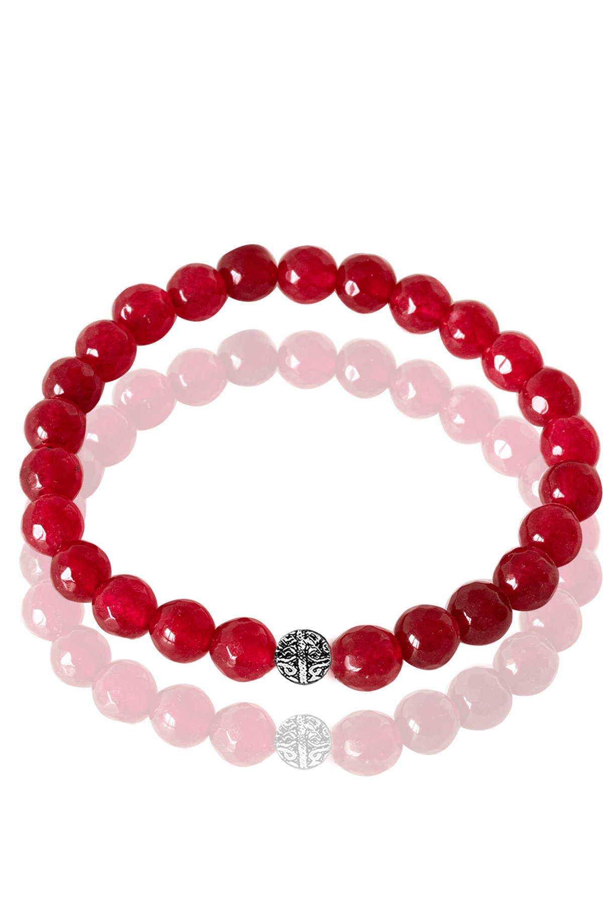 Sertifikalı Fasetli Lal Garnet Taşı Bileklik - Gümüş Aparatlı