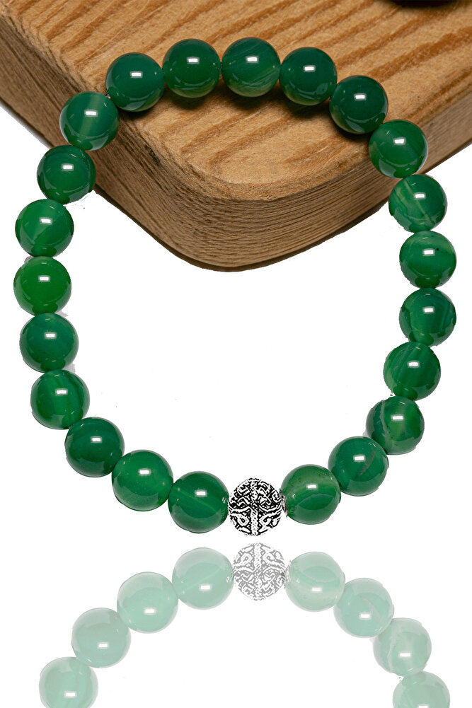 Sertifikalı Yeşim Taşı Bileklik - Gümüş Aparatlı