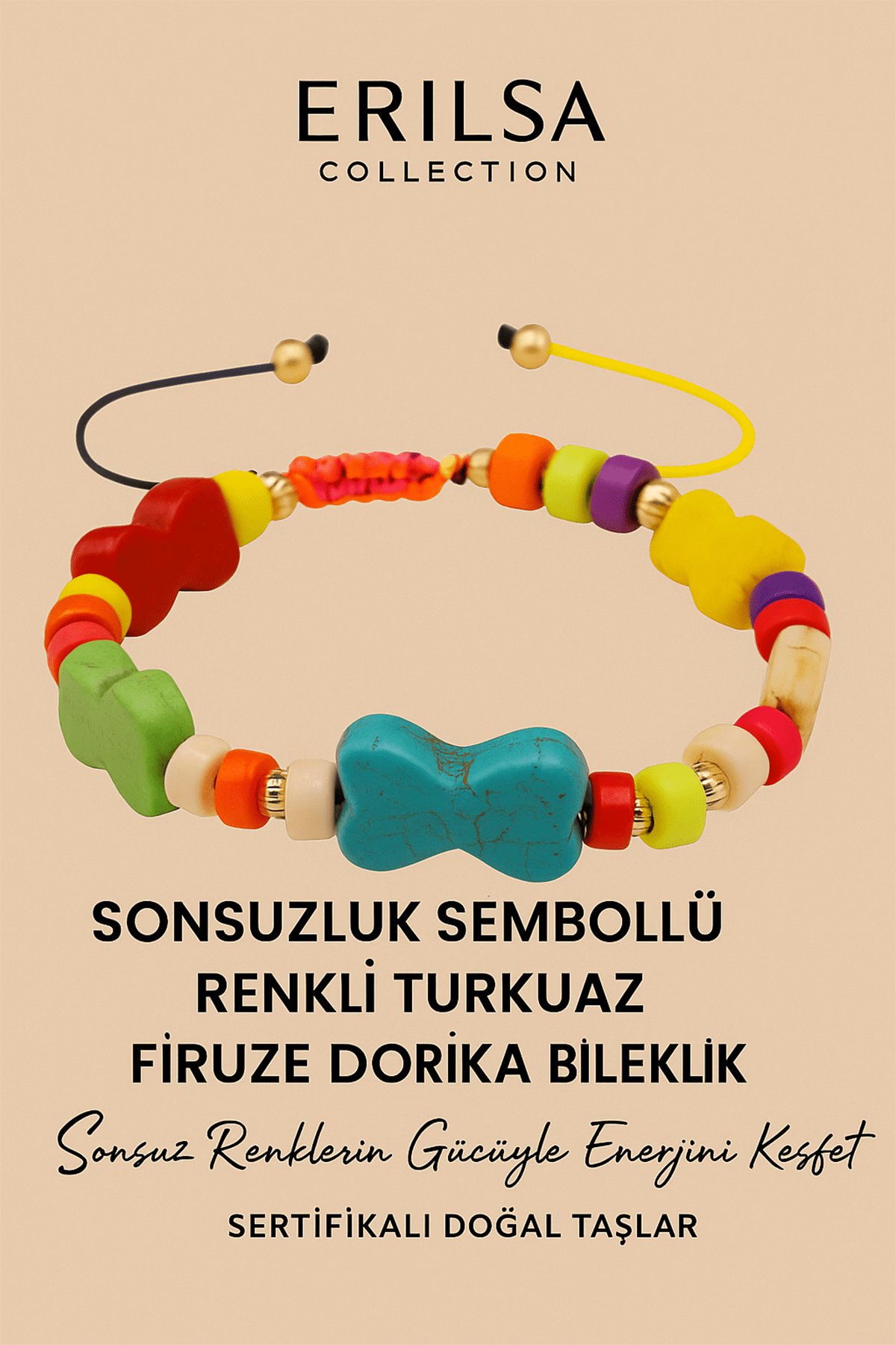 Sertifikalı Sonsuzluk Renkli Turkuaz Firuze Taşı Bileklik – Sonsuz Enerjini Hisset, Ruhunu Yenile!