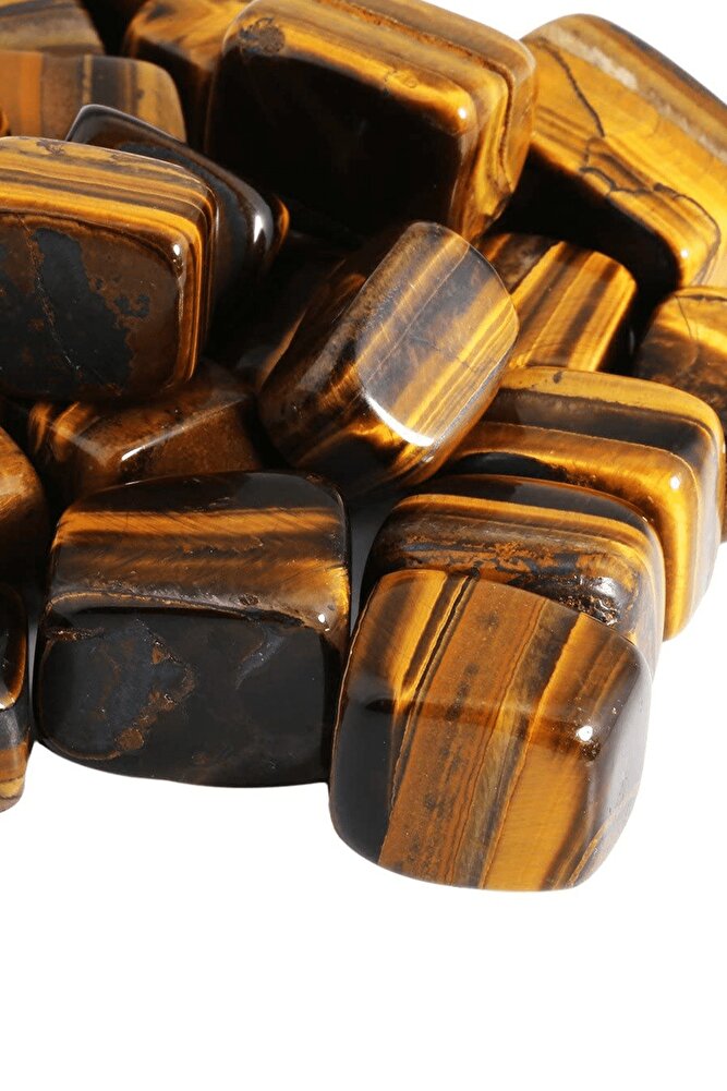 Sertifikalı Tamburlanmış Küp Doğal Kaplan Gözü Taşı Doğal Taş Kütle Parça