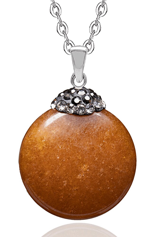 Sertifikalı Zirkon Taşlı Güneş Taşı Kolye