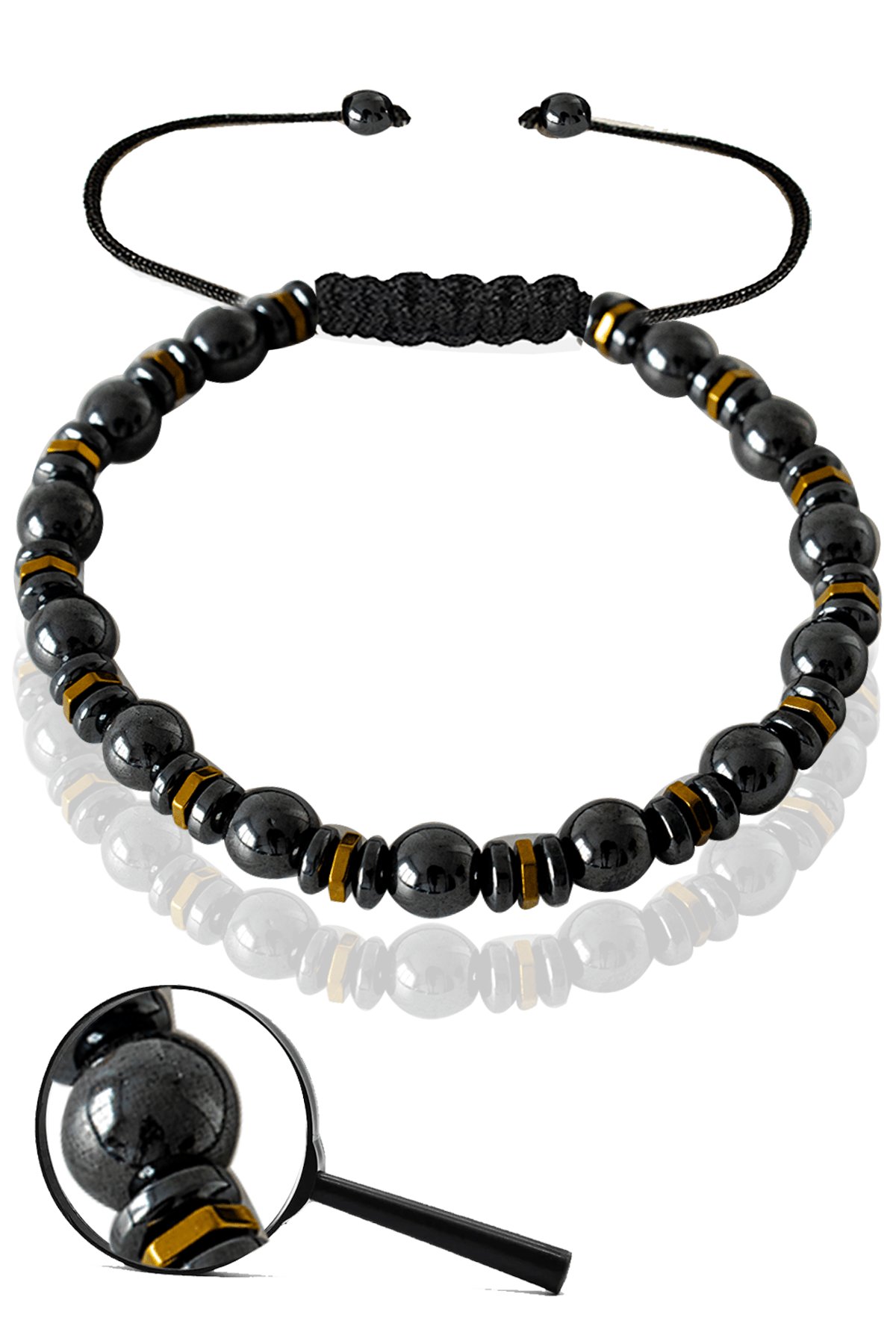 Sertifikalı Gerçek Hematit - Terahertz Taşı Bileklik - Ayarlamalı