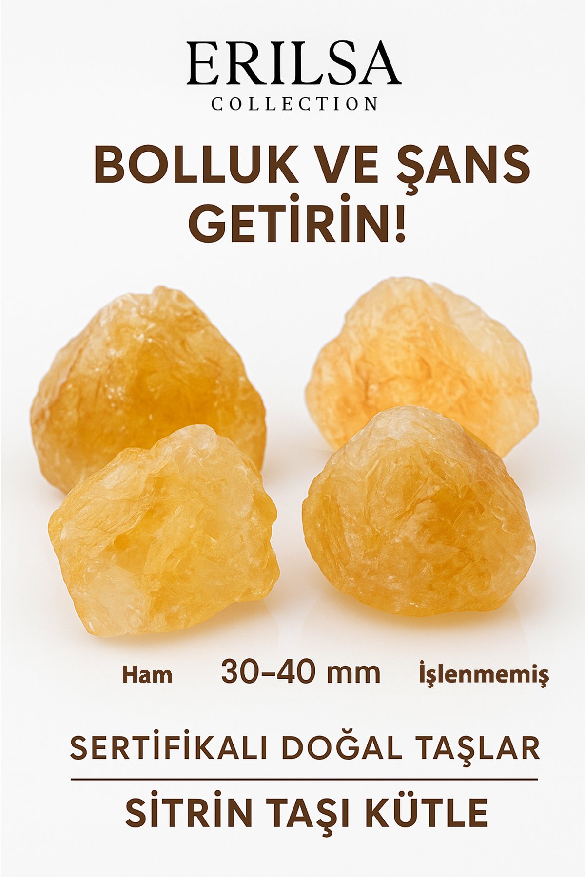 Sertifikalı Ham İşlenmemiş İri Boy Sitrin Taşı Kütle – El Taşı Bolluk, Neşe Güçlü Enerji Frekansı