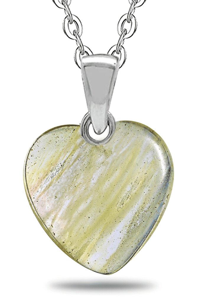 Sertifikalı Kalp Doğal Kristal Kuvars Taşı Kolye