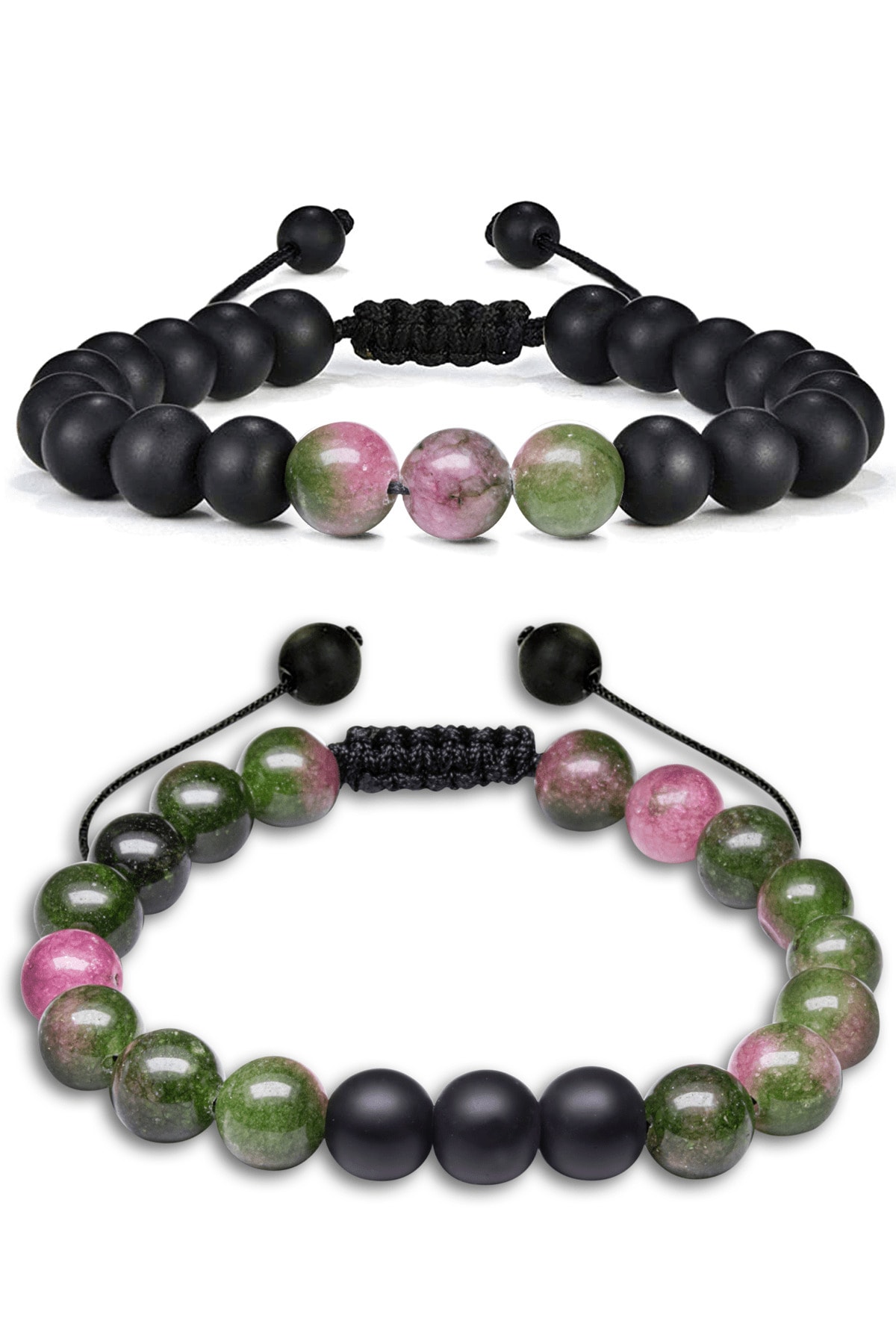 Sertifikalı Makrome Doğal Anyolit Taşı Bileklik Seti